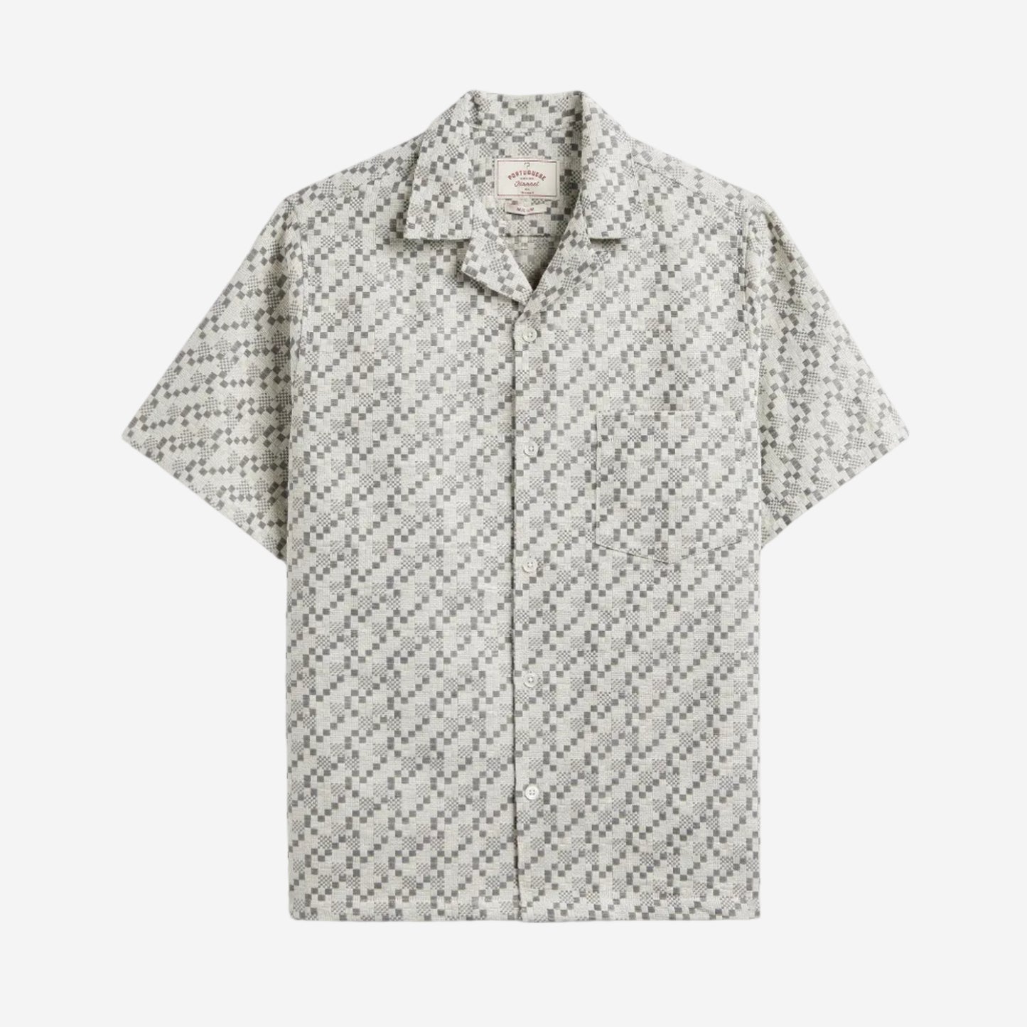 Mosaic Check Jacquard S/S Vacation Shirt - Grey