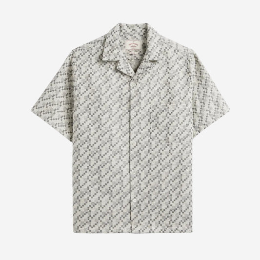 Mosaic Check Jacquard S/S Vacation Shirt - Grey