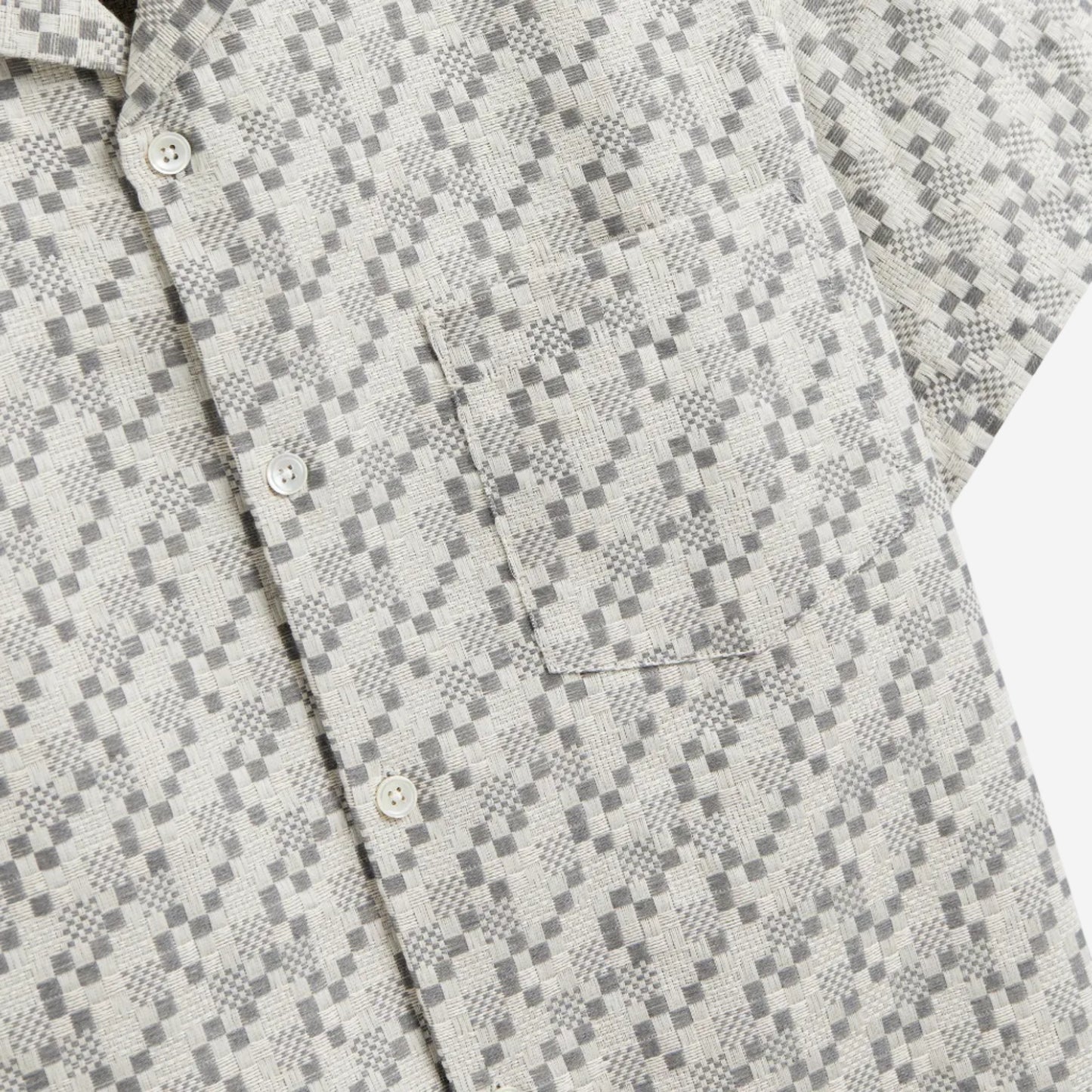 Mosaic Check Jacquard S/S Vacation Shirt - Grey