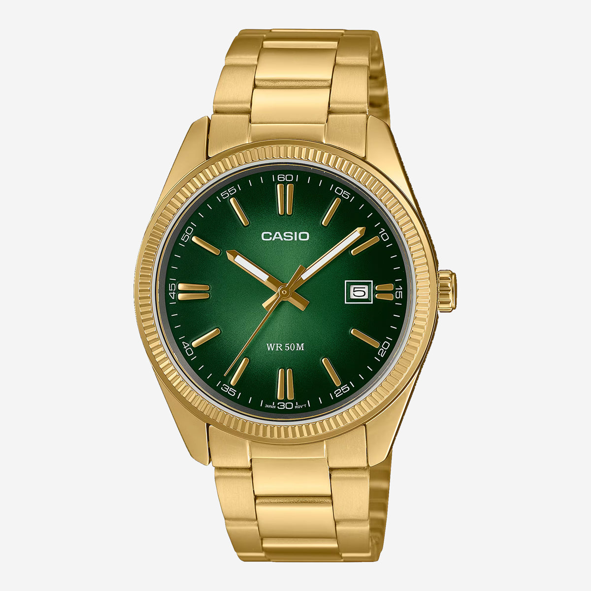MTP1302PGC-3AV CASIO Vintage Watch - Gold/Green