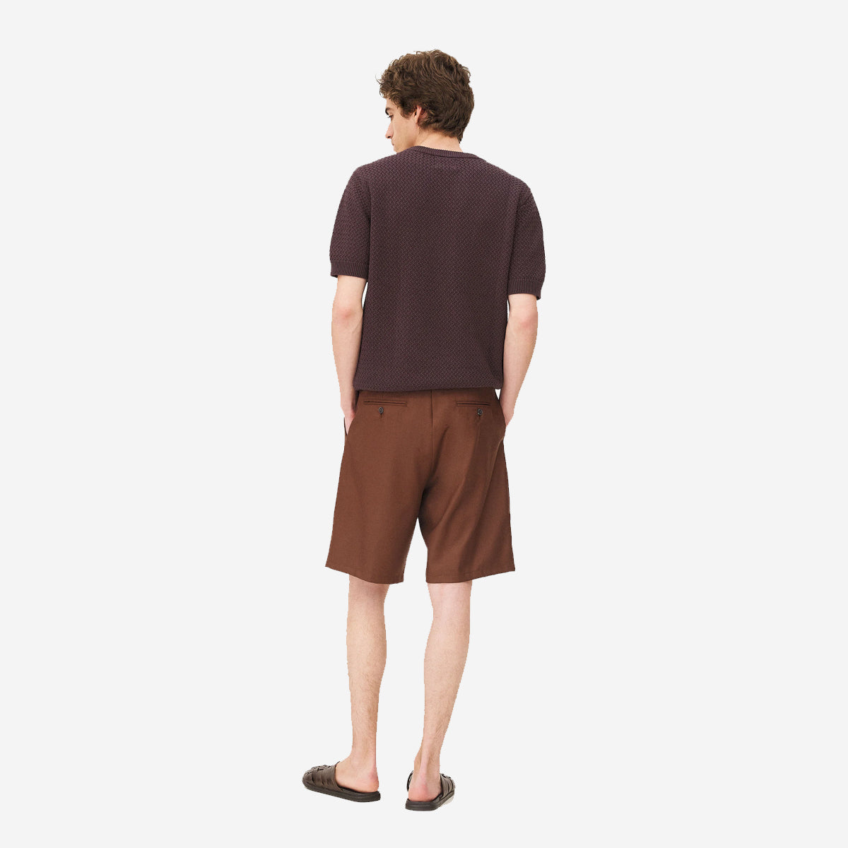 Madera Geo Knit Tee - Brown