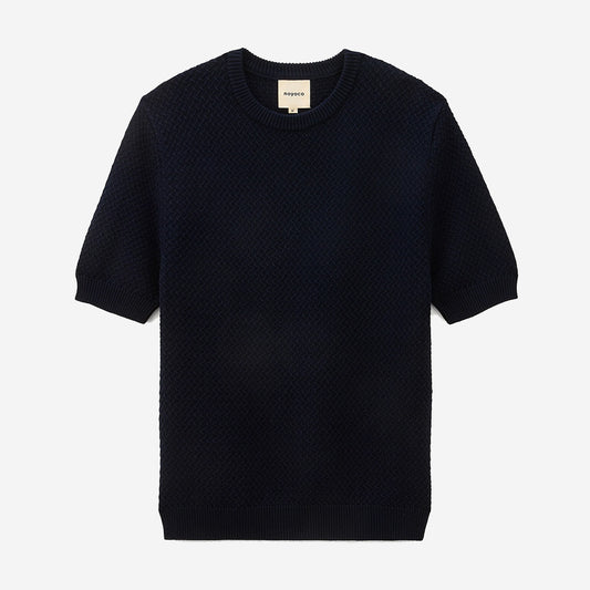 Madera Geo Knit Tee - Navy