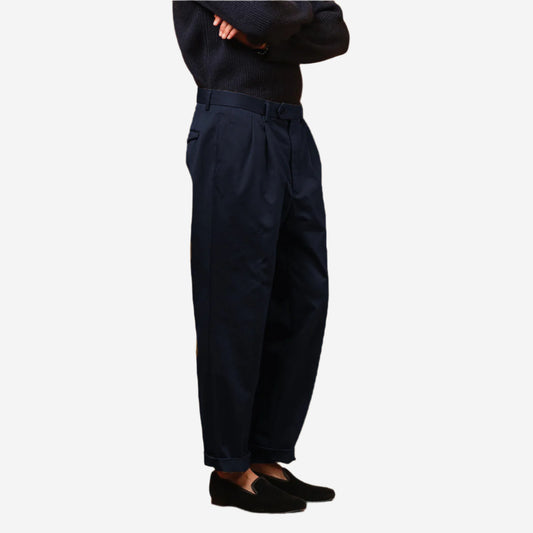 Martin Two Pleat Gabardine Pant - Navy