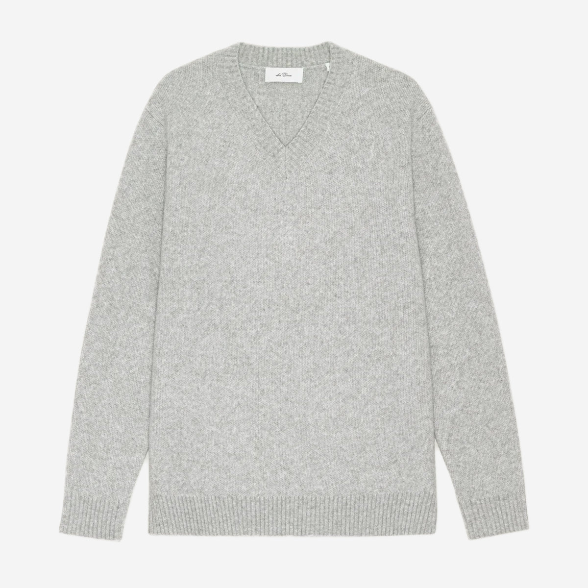 Melange Wool V-Neck Knit - Grey