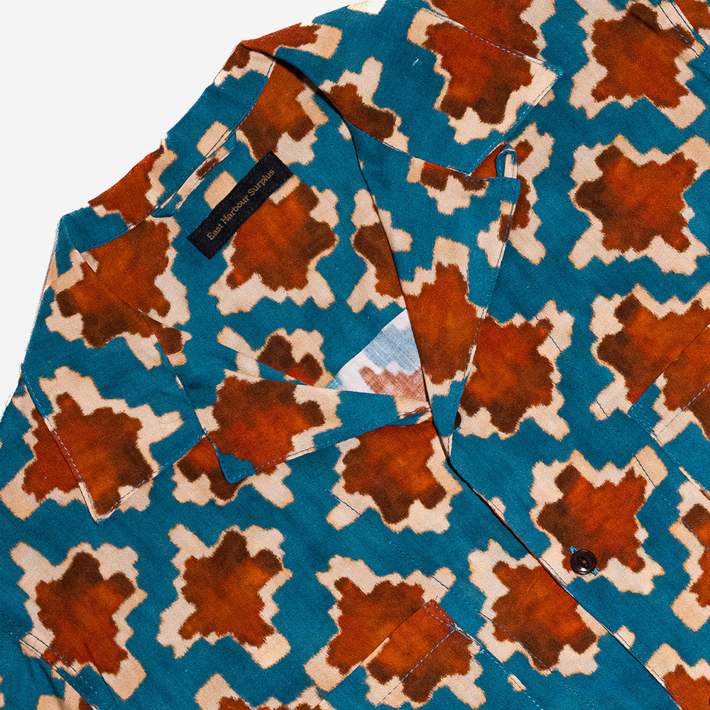 Miami S/S Vacation Shirt - Blue/Rust