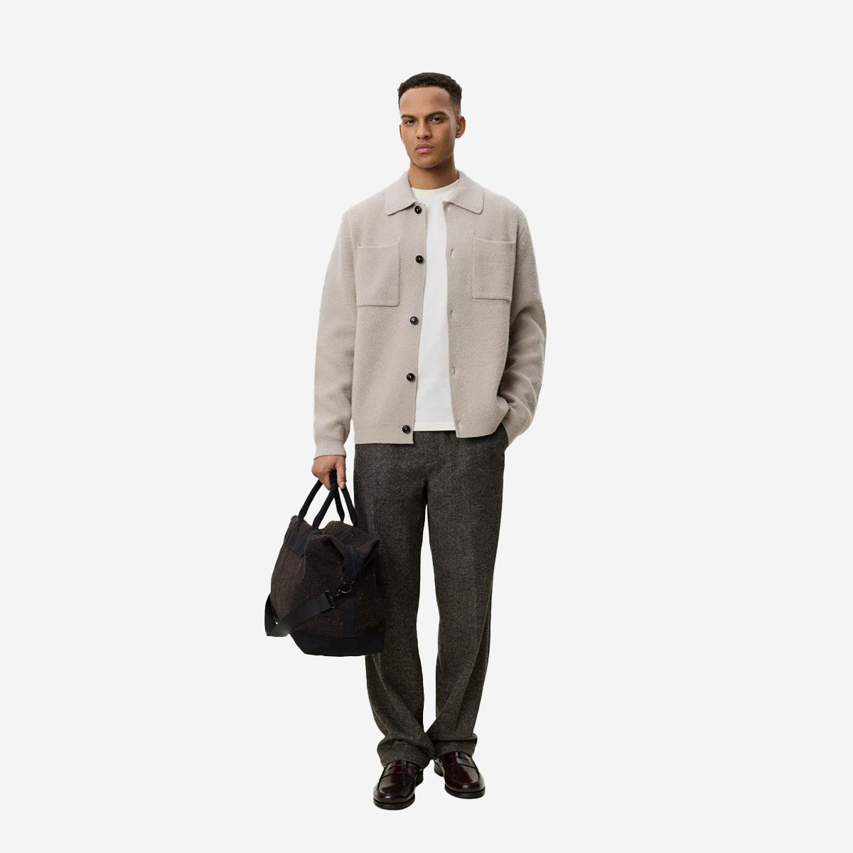 Milano Wool Knit Overshirt - Light Sand