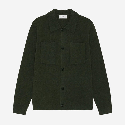Milano Wool Knit Overshirt - Rosin Green