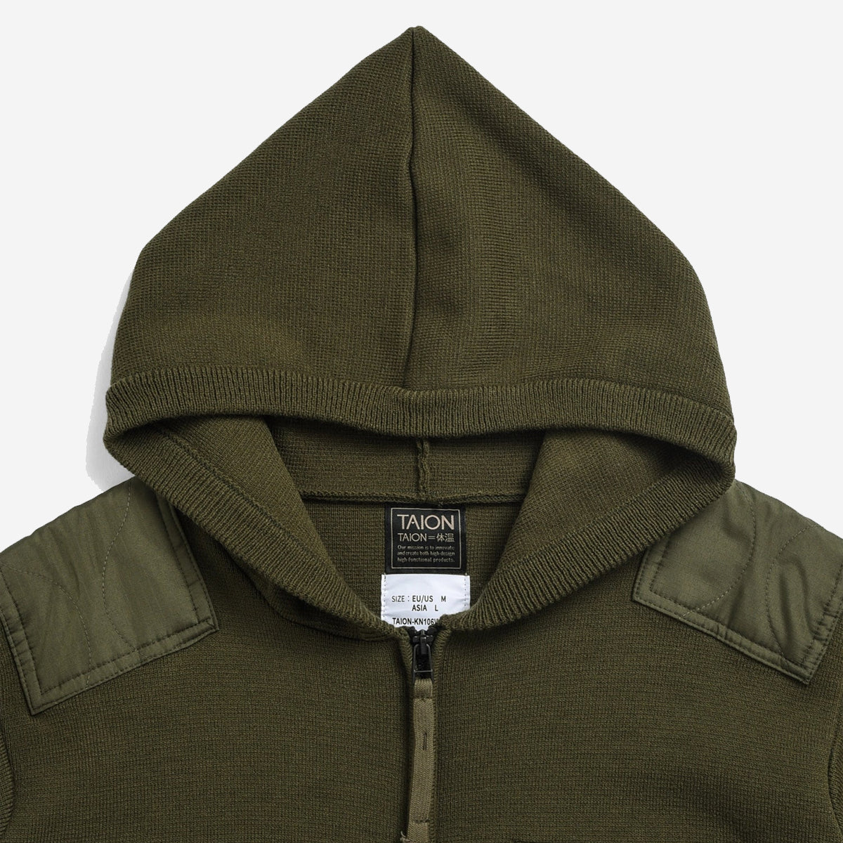 Military Double-Zip Knit Hoodie - Dark Navy