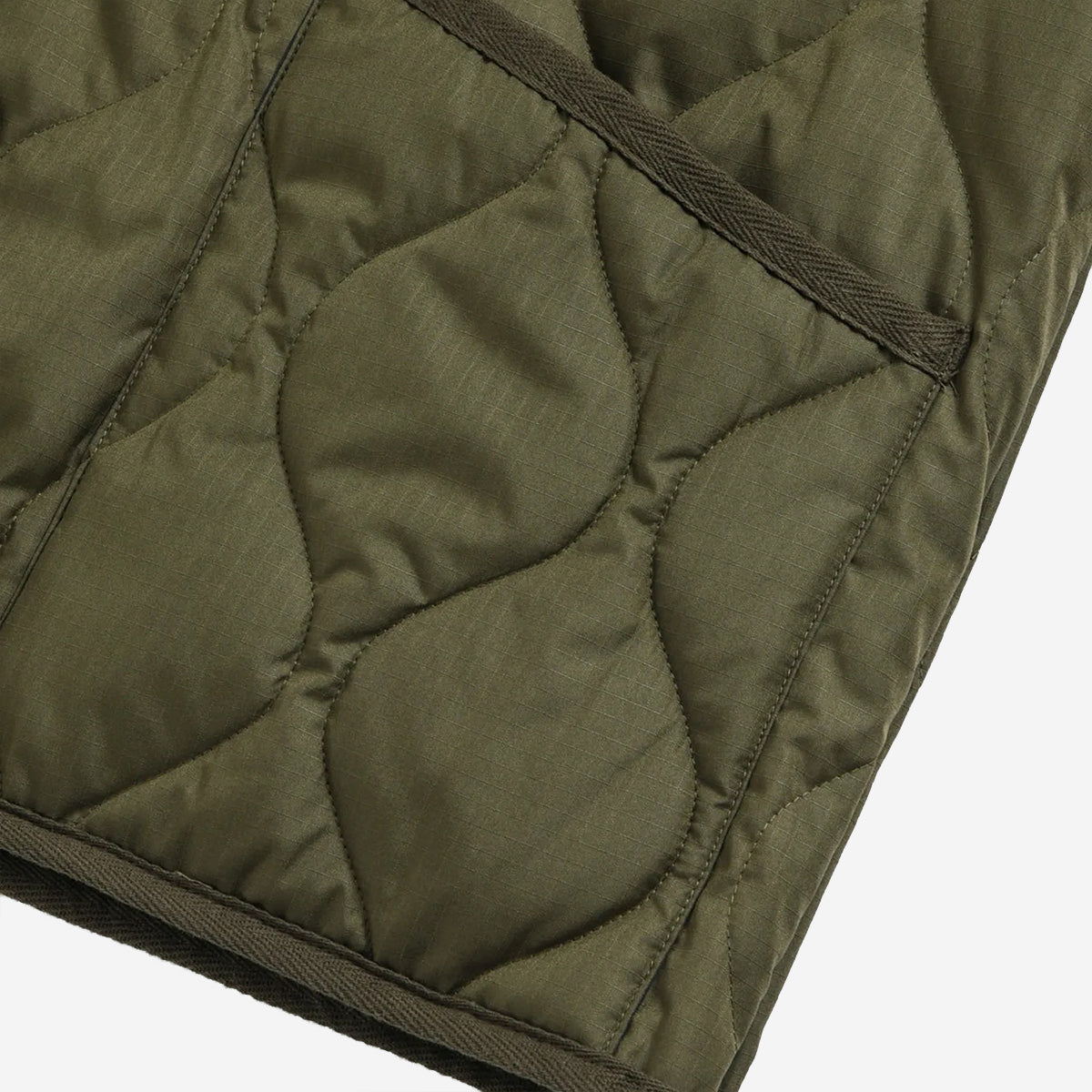 Military Zip V-Neck Down Hard Shell Vest - Indigo Denim