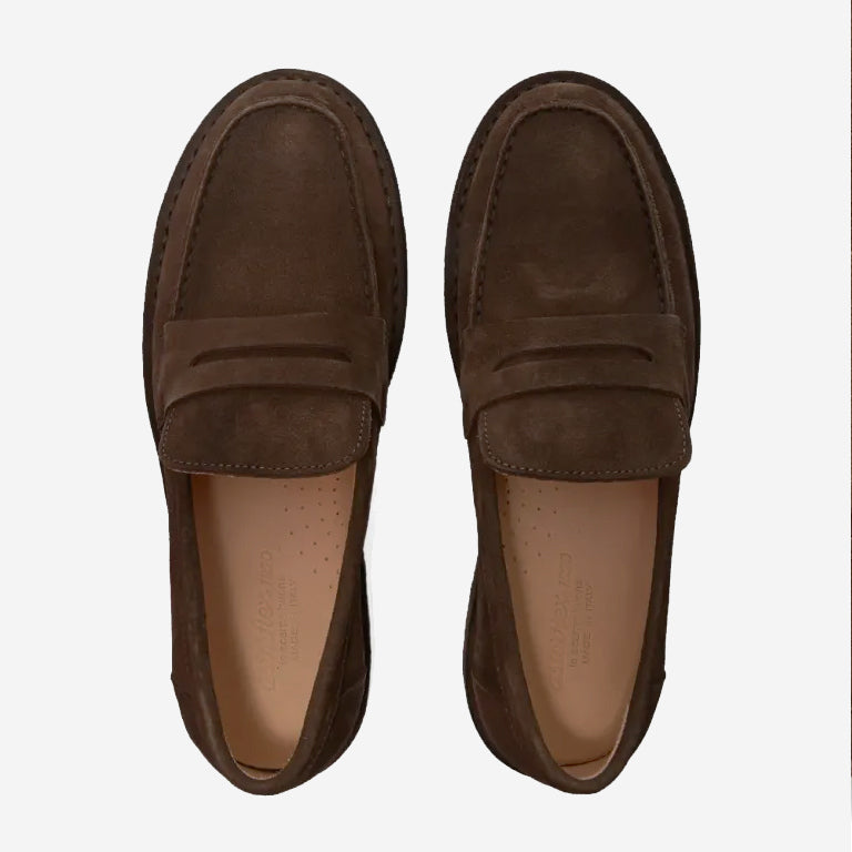 Mokaflex Suede Loafer Shoes - Dark Chestnut