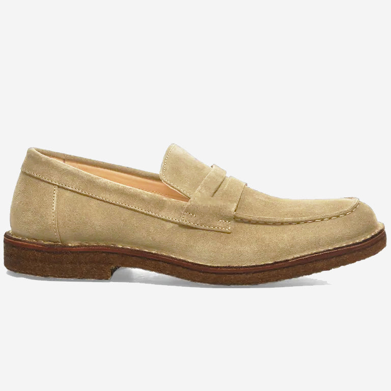 Mokaflex Suede Penny Loafer Shoes - Caramello