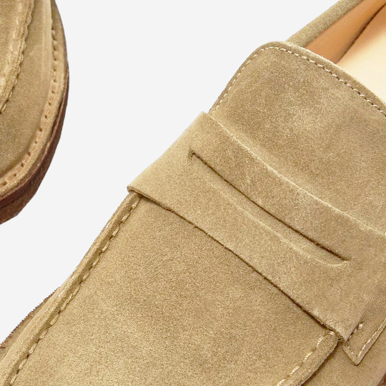 Mokaflex Suede Penny Loafer Shoes - Caramello