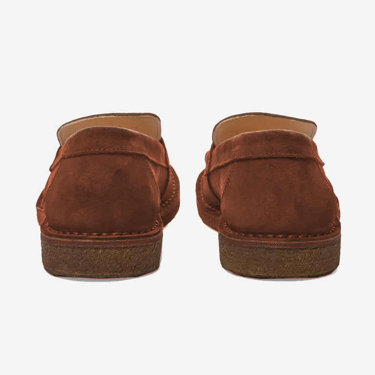 Mokaflex Suede Penny Loafer Shoes - Havana