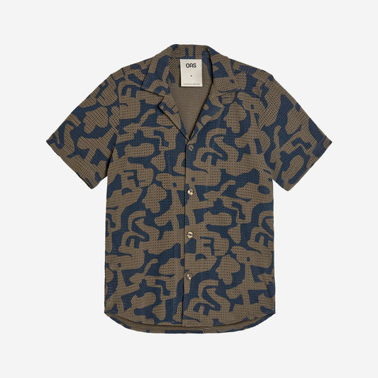 Morel Puzzlotec Cuba Net Vacation Shirt - Brown/Navy