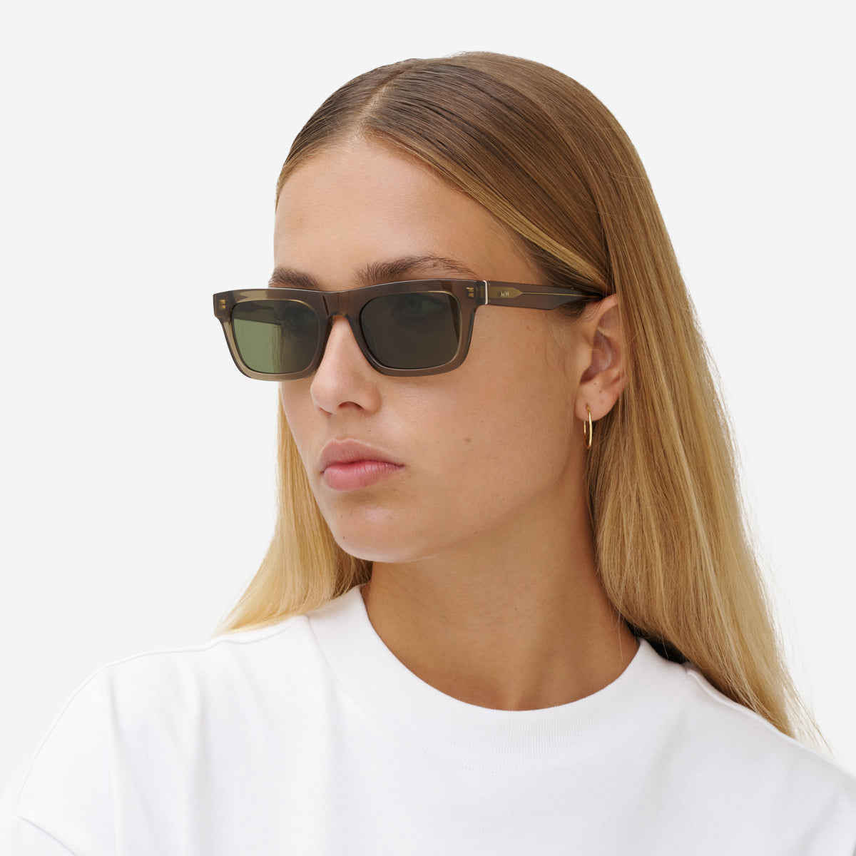 NEW DYLAN Rectangle Sunglasses - Bottle/Green