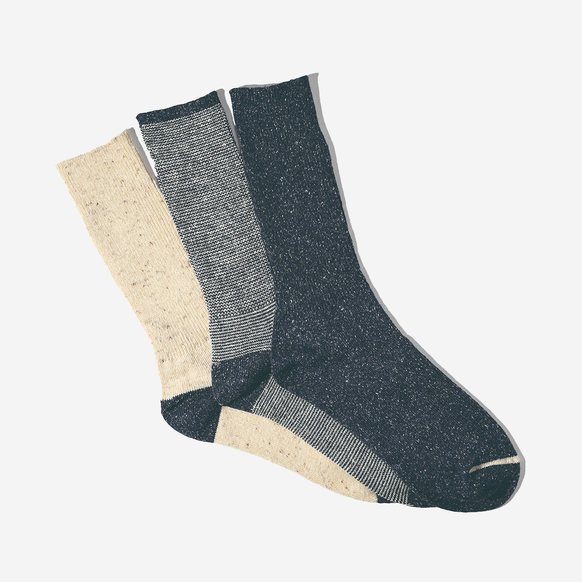 American Rib 3-Pack Crew Socks - Navy