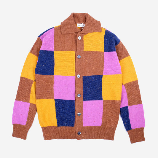 Newman Donegal Patch Merino Wool Cardigan - Multi