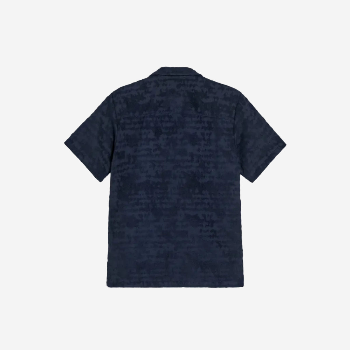 Night Lagoon Cuba Terry Jacquard Vacation Shirt - Navy