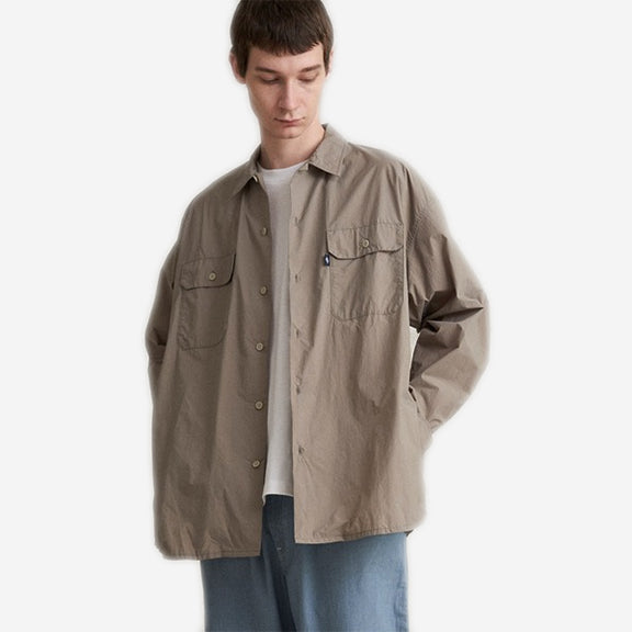 Nylon Tusser Overshirt - Taupe