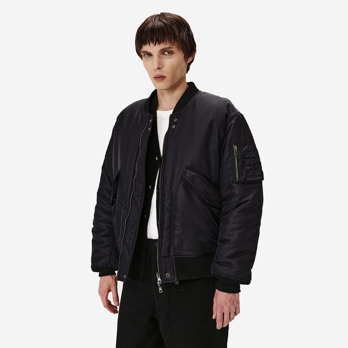 Nylon Reversible Bomber Jacket - Purple/Black