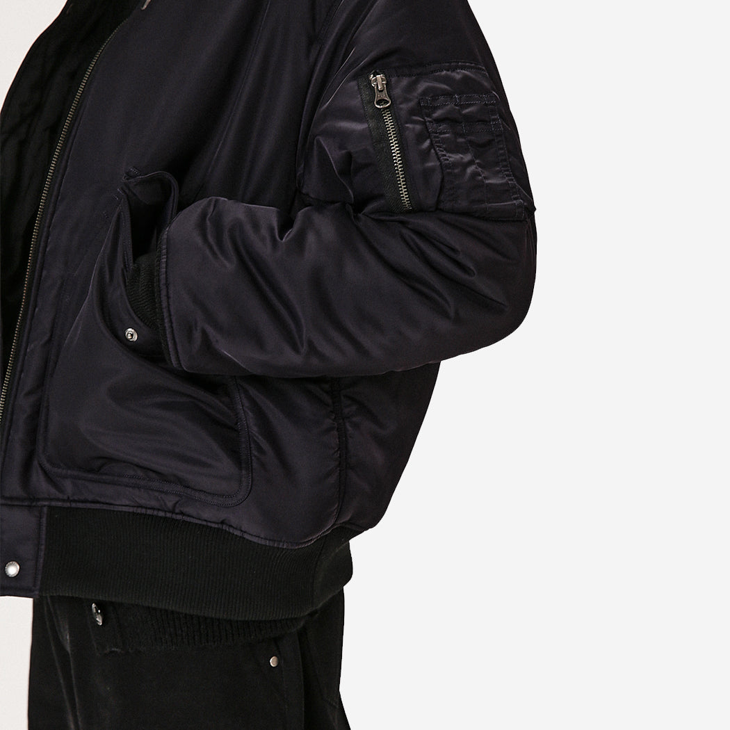 Nylon Reversible Bomber Jacket - Purple/Black