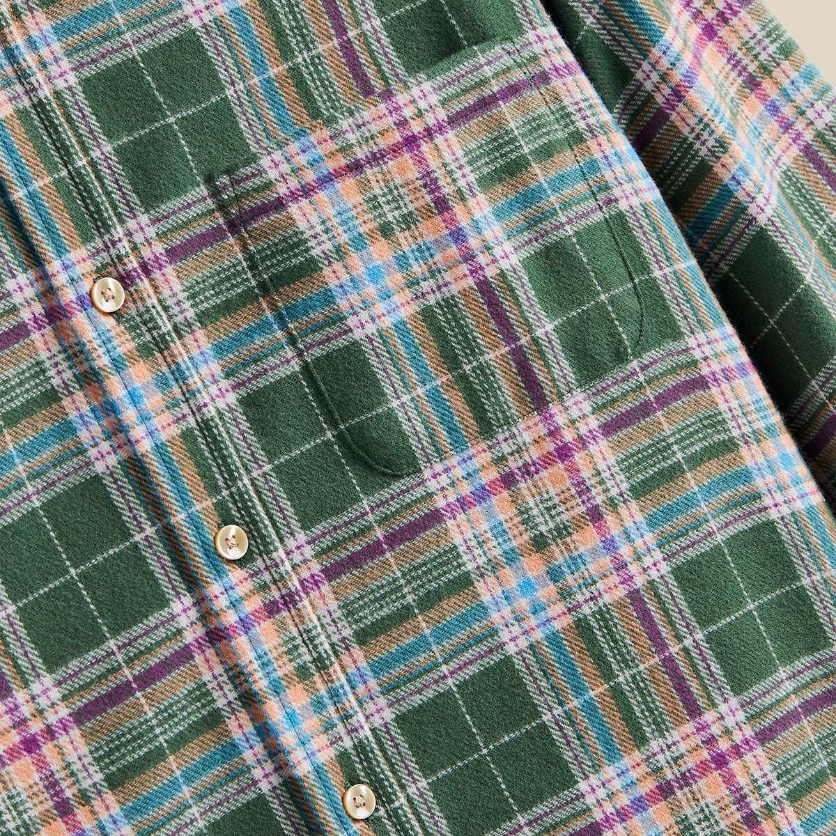 Olissipo Plaid Flannel Shirt - Green