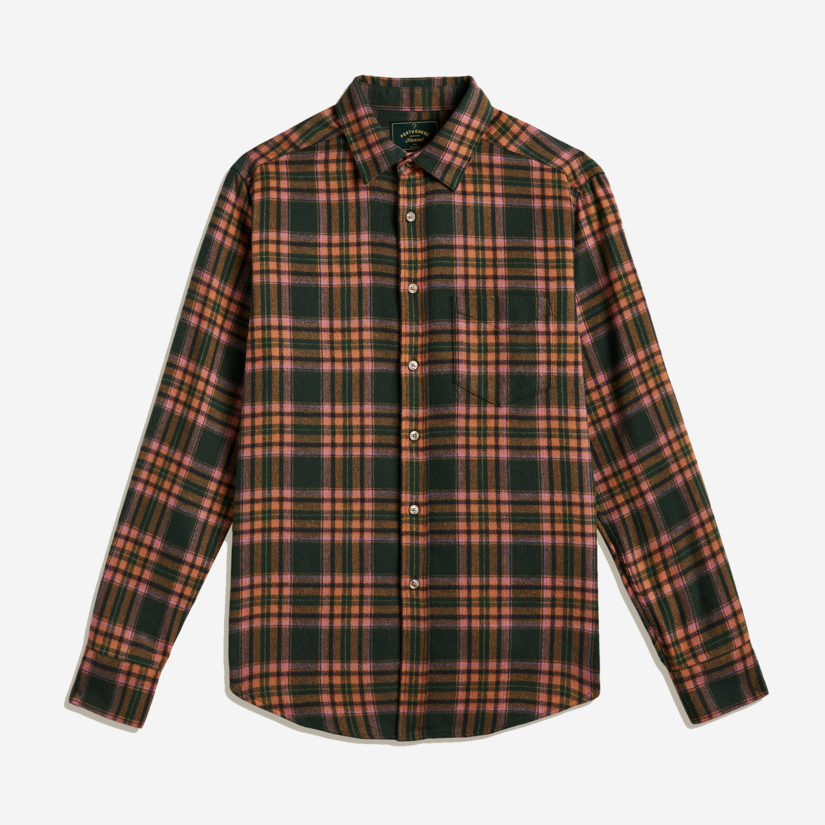 Olivara Plaid Flannel Shirt - Green/Orange