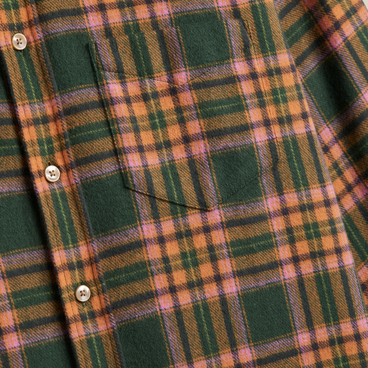 Olivara Plaid Flannel Shirt - Green/Orange