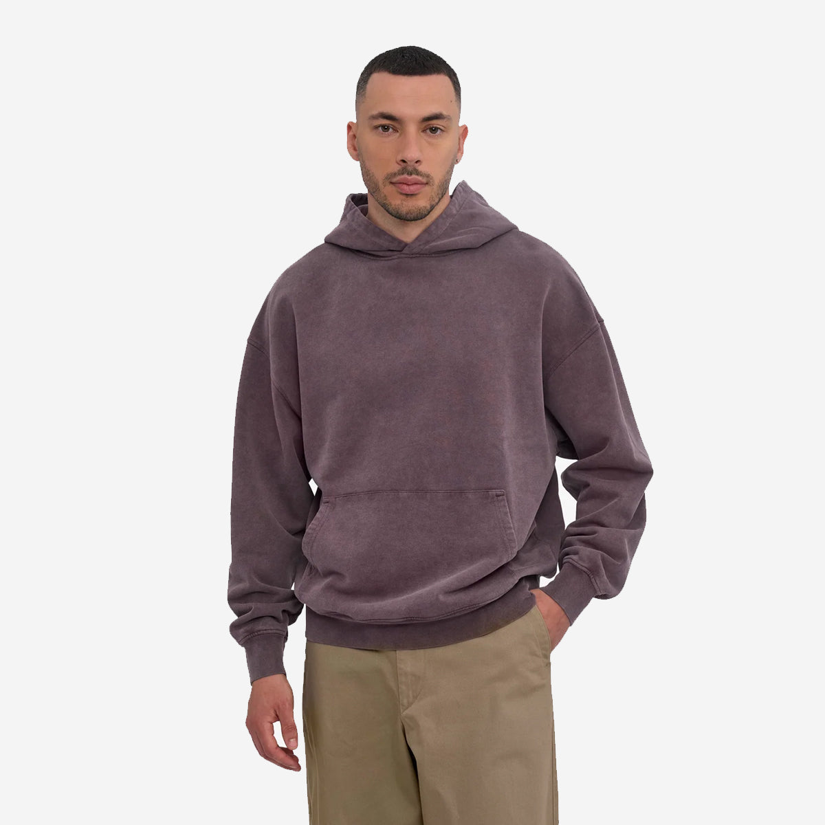 Organic Oversized Hoodie - Faded Grape