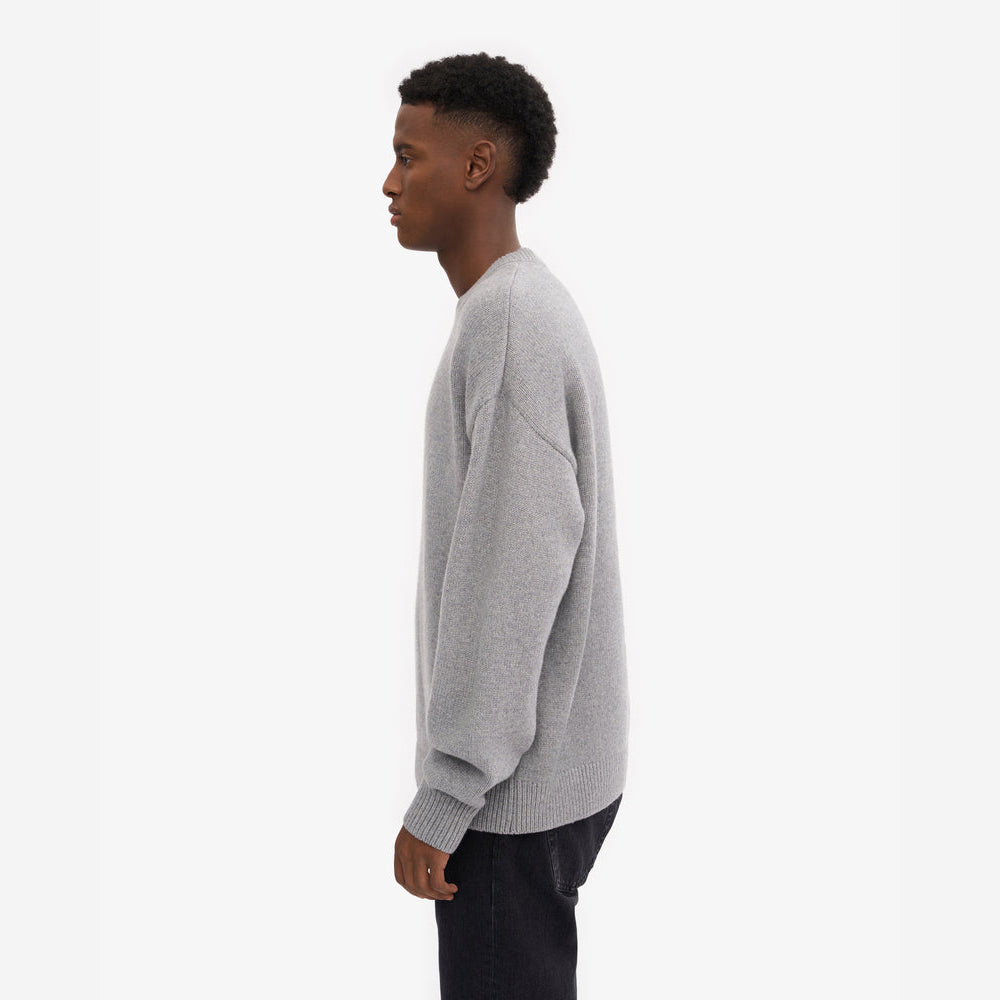 Oversized Merino Wool Crew - Heather Grey