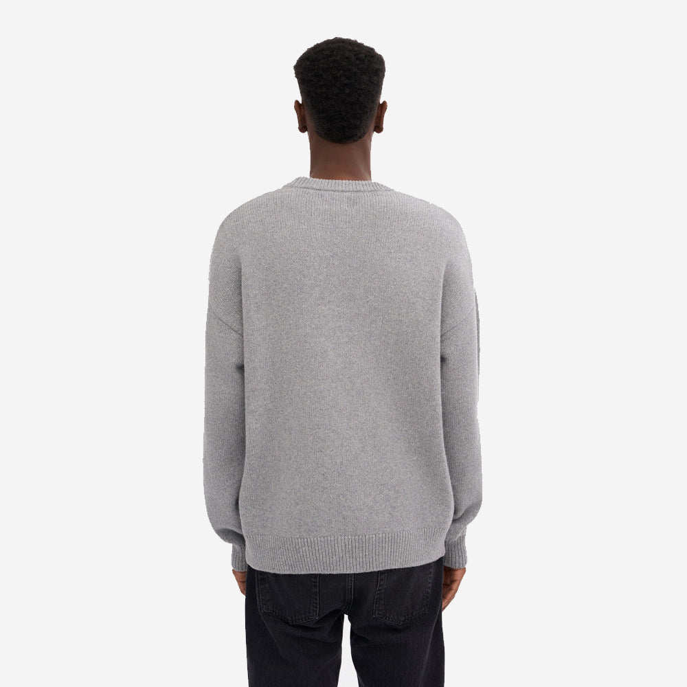 Oversized Merino Wool Crew - Heather Grey