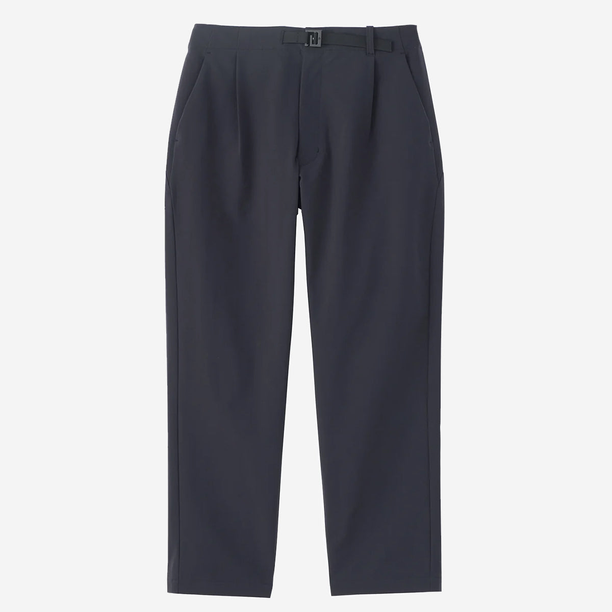 One Tuck Tapered Stretch Pants - Navy