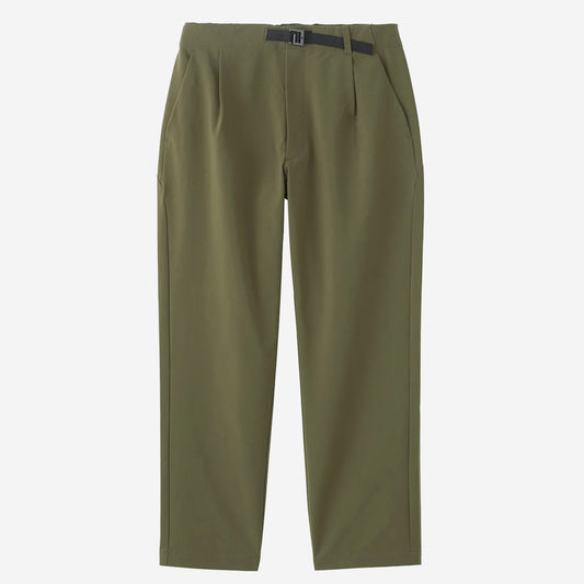 One Tuck Tapered Stretch Pants - Olive Green