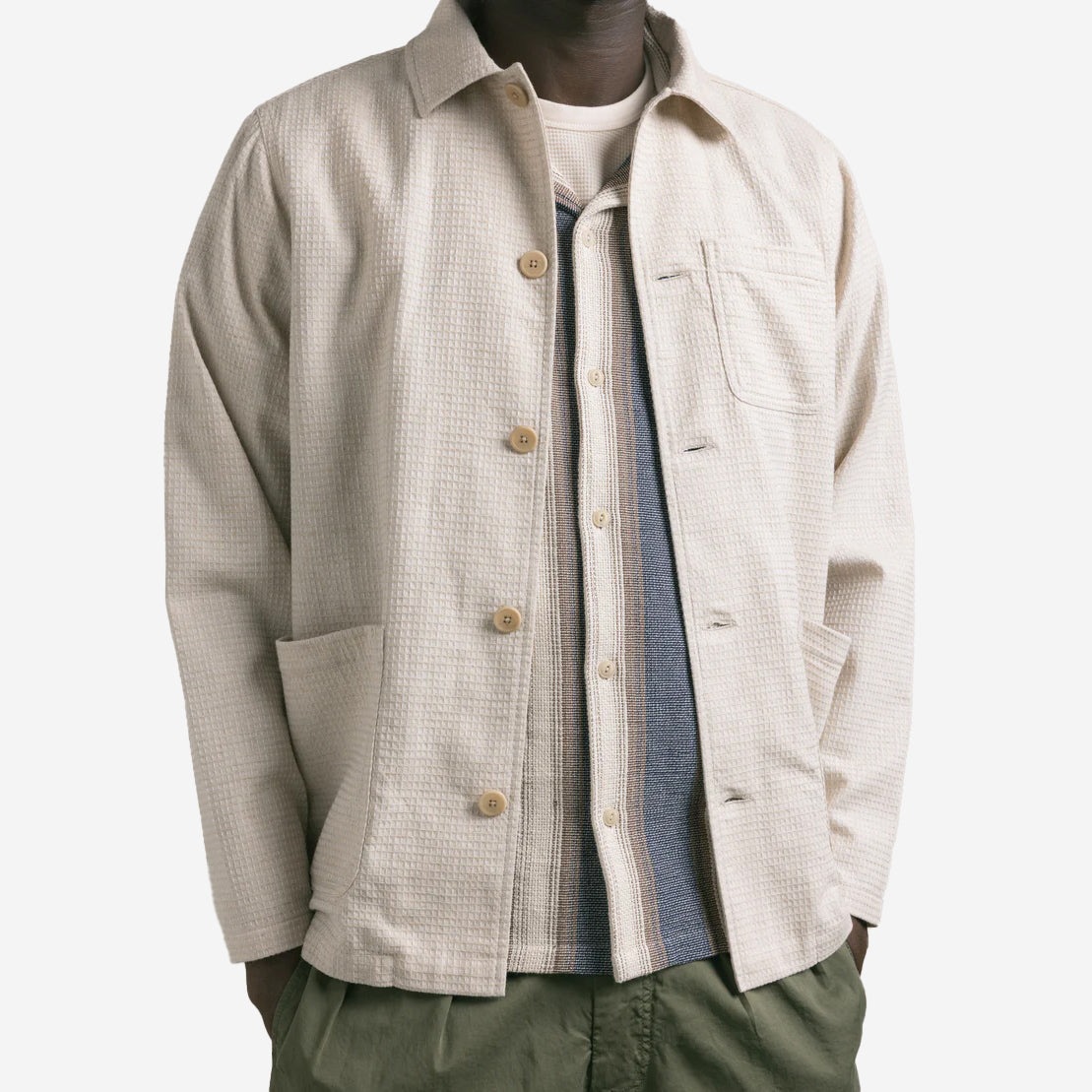 Ormiston Linen Waffle Jacket - Ecru