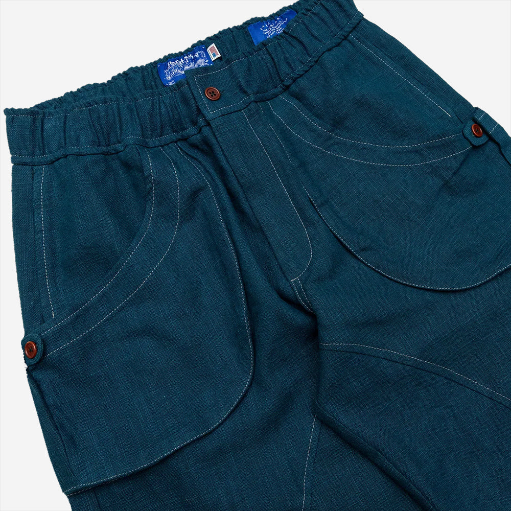 Osage Linen Cargo Pants - Blue Enzyme