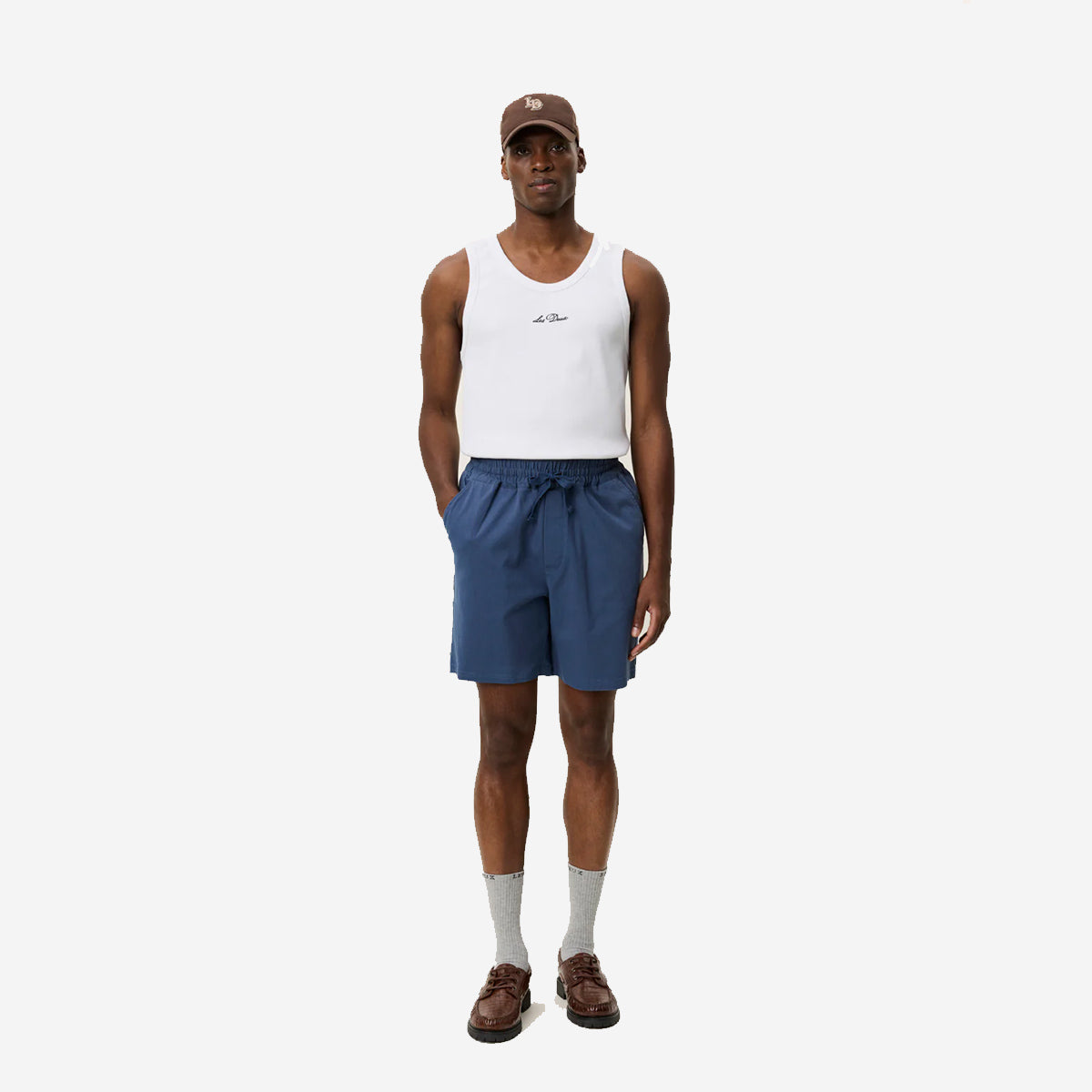Otto Cotton Easy Shorts - Dark Denim Blue