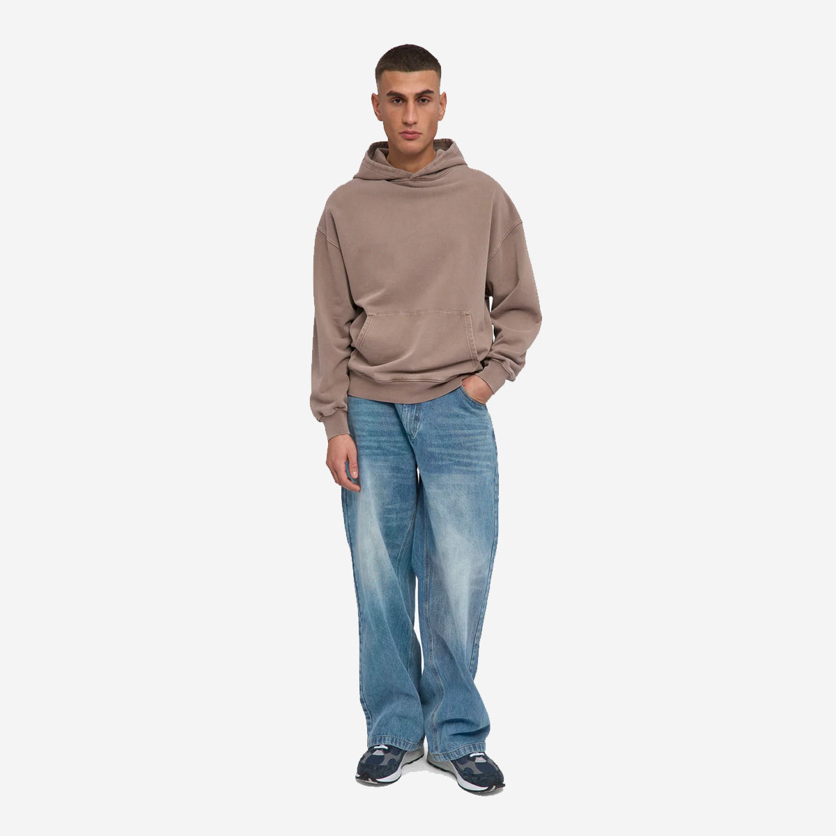 Organic Oversized Hoodie - Faded Khaki