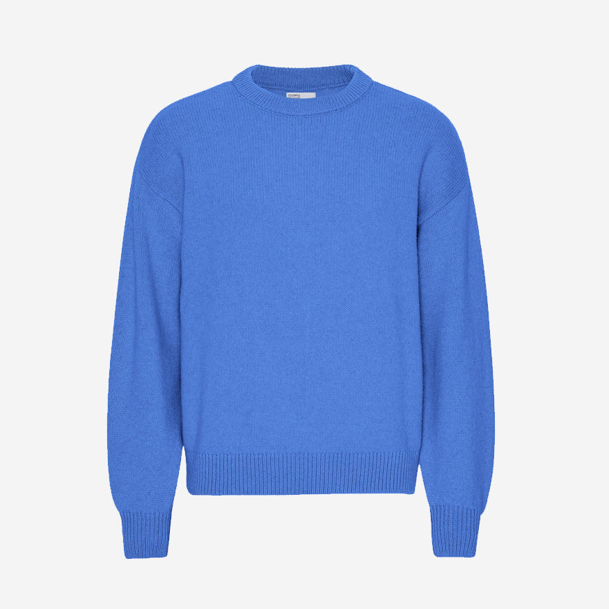 Oversized Merino Wool Crew - Pacific Blue