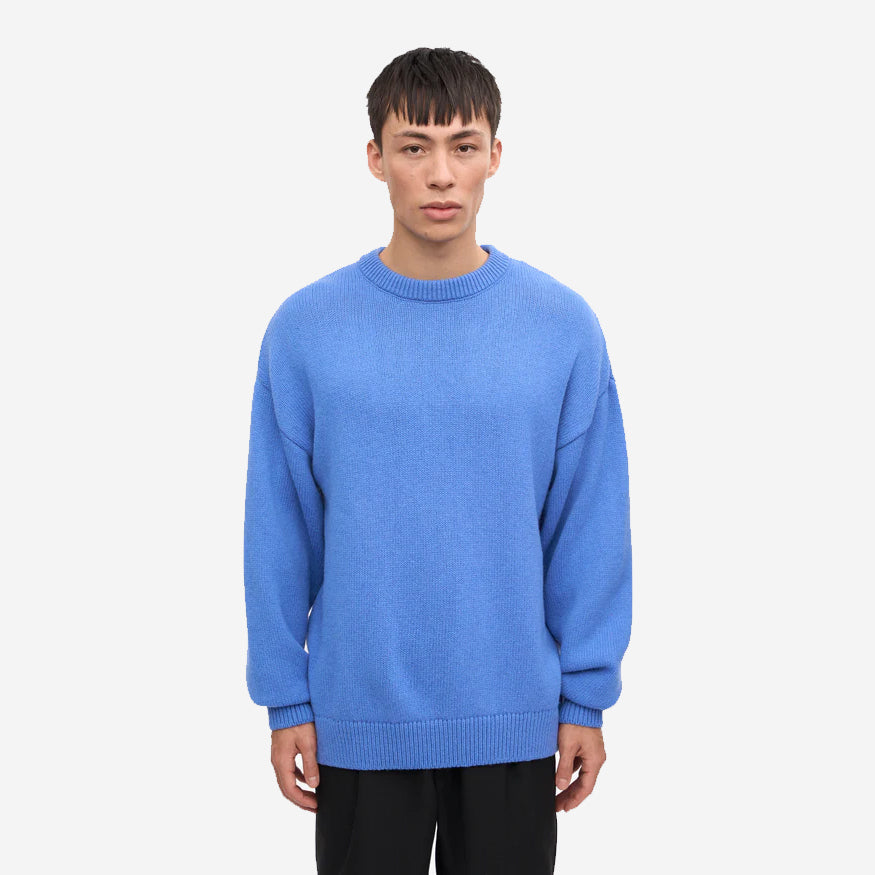 Oversized Merino Wool Crew - Pacific Blue