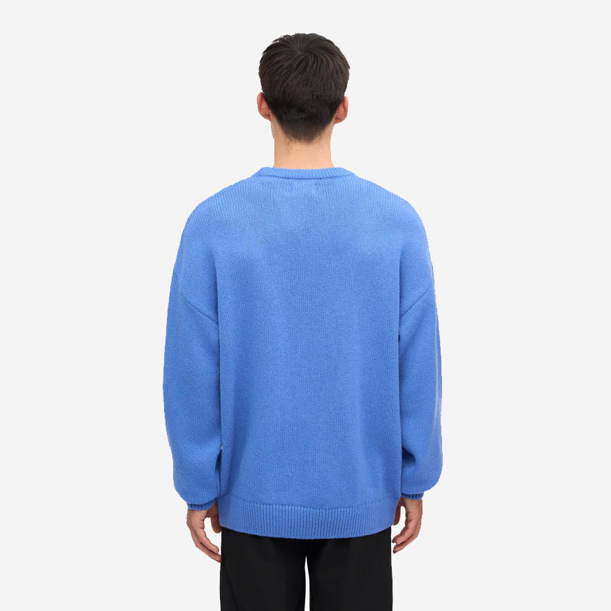 Oversized Merino Wool Crew - Pacific Blue