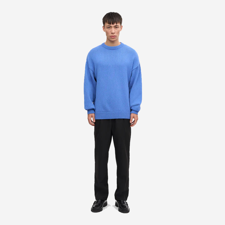 Oversized Merino Wool Crew - Pacific Blue