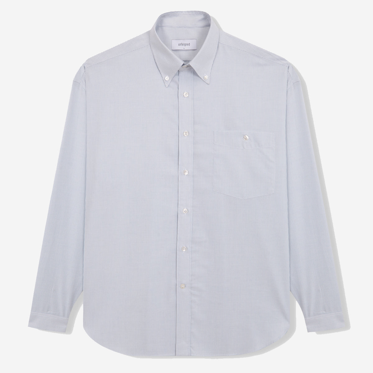Oversized Silk Merino Shirt - Thousand Stripes Sky