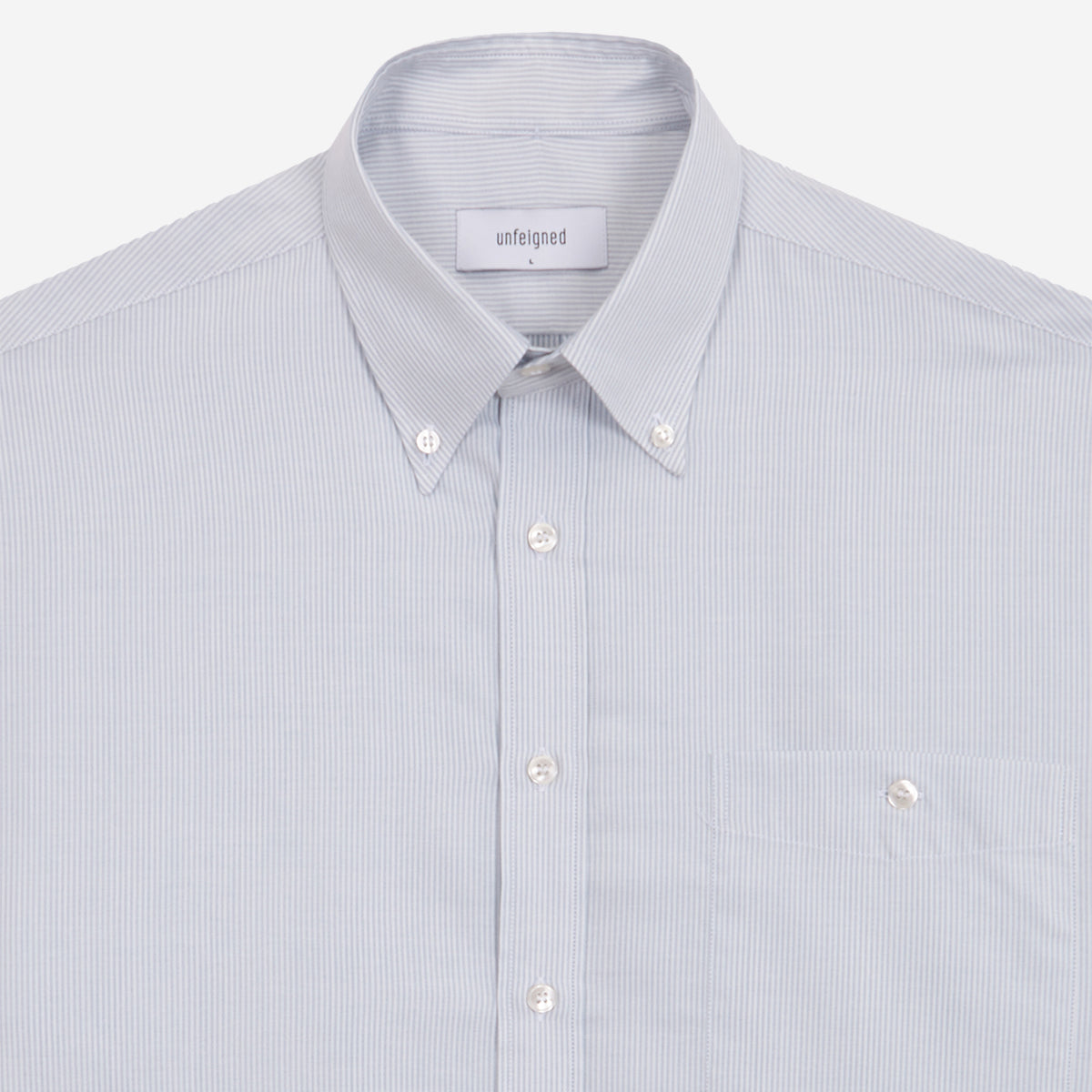 Oversized Silk Merino Shirt - Thousand Stripes Sky