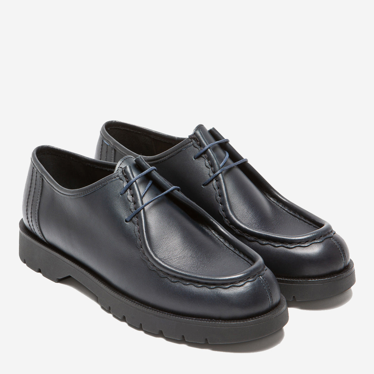 Padror Leather Tyrolean Shoes - Dark Navy