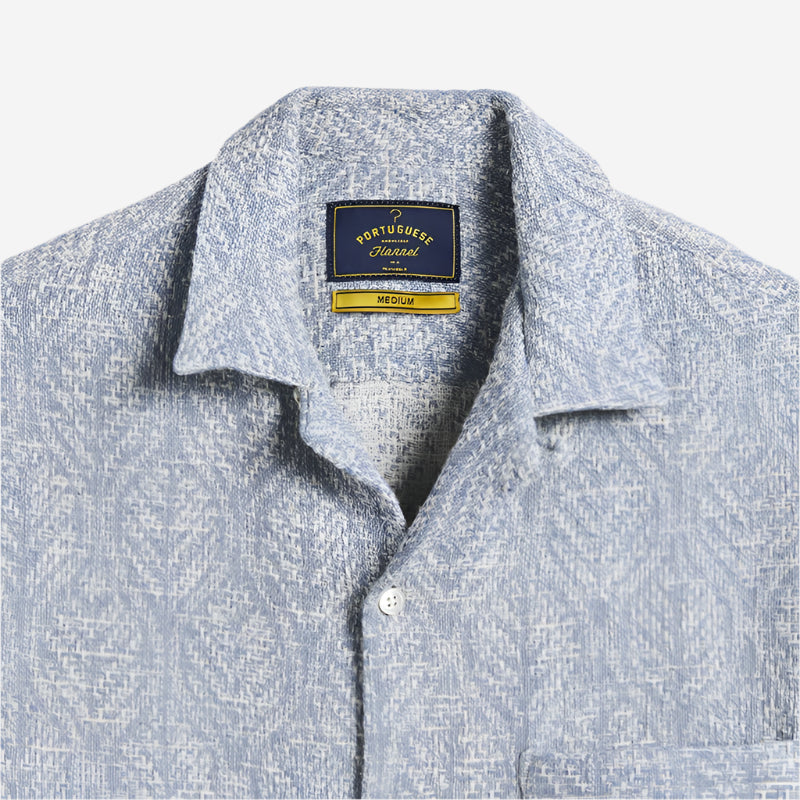 Pascal Jacquard S/S Vacation Shirt - Blue