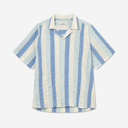 Peer Jacquard Vacation S/S Shirt - Blue/Cloud