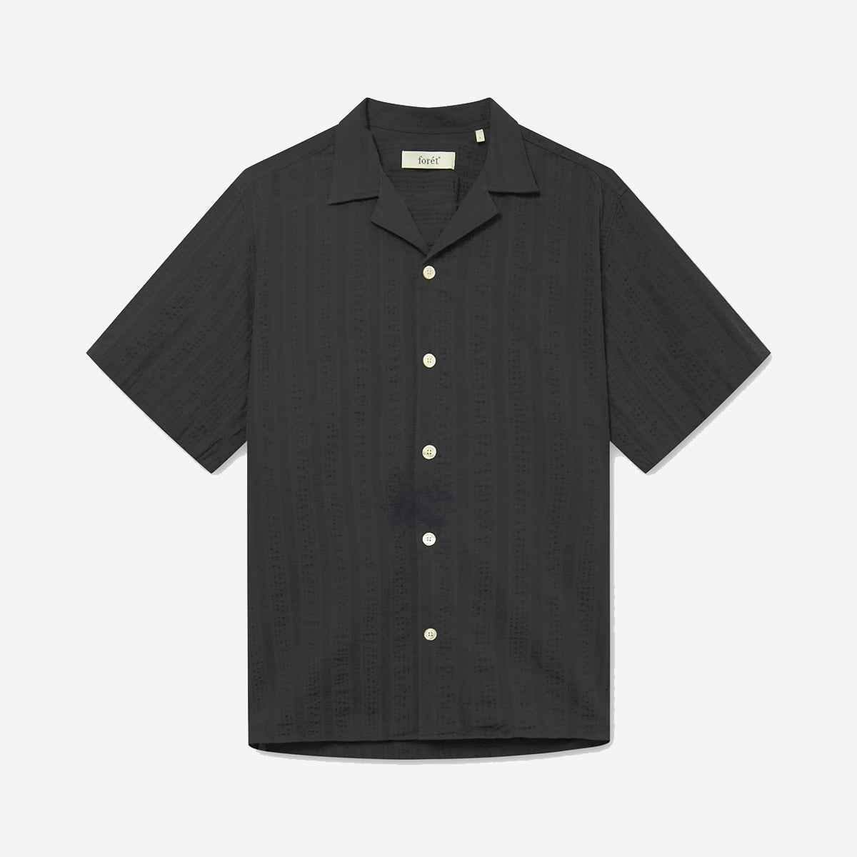 Peer Jacquard Vacation S/S Shirt - Black