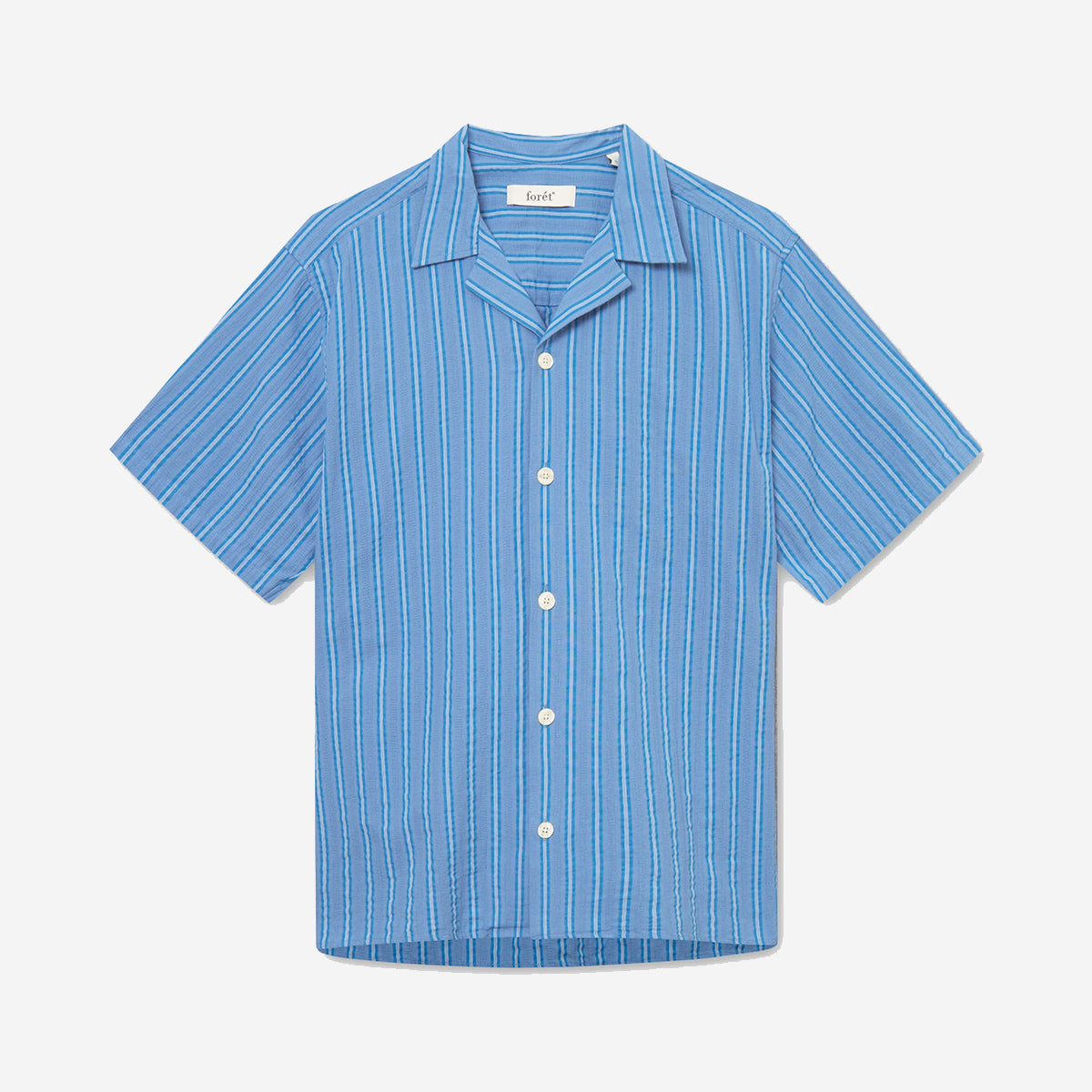 Peer Jacquard Vacation S/S Shirt - Blue