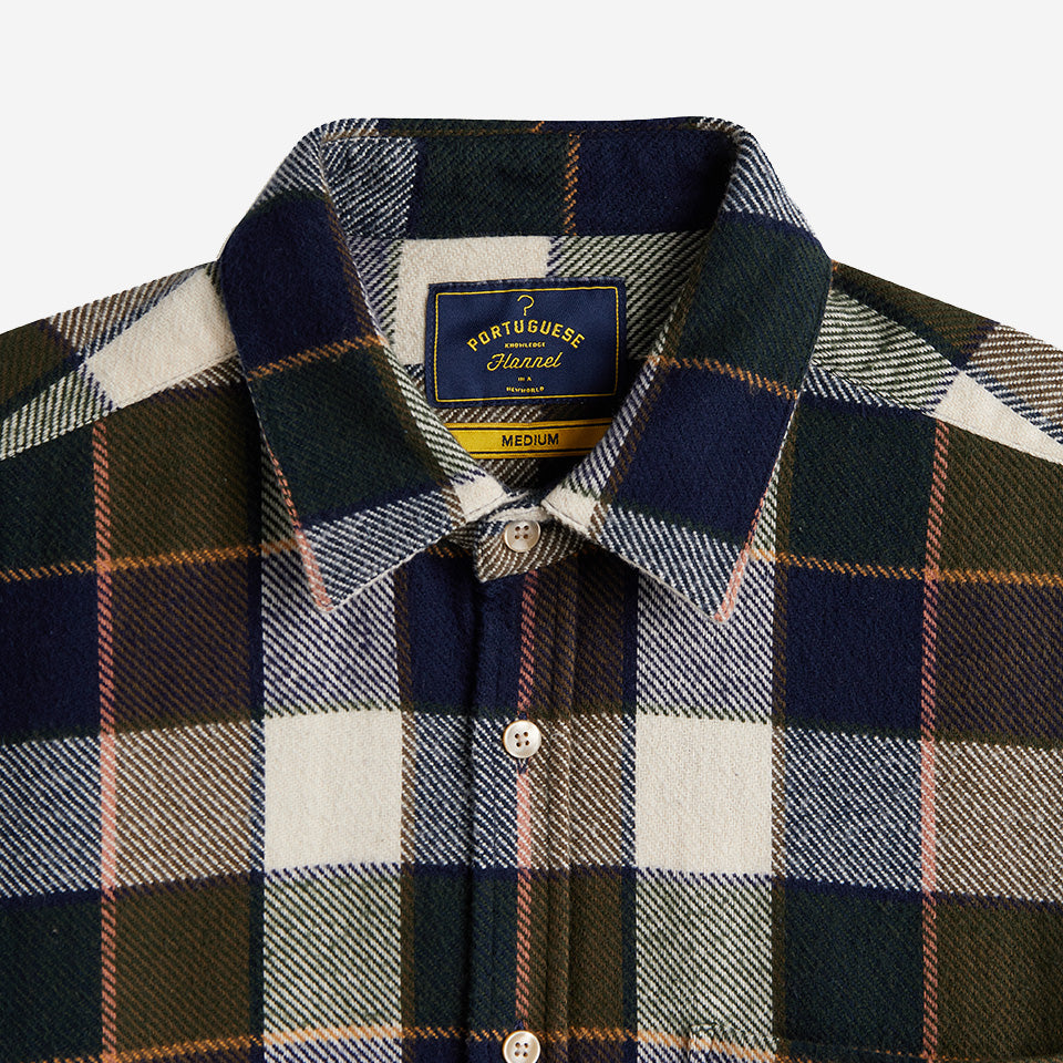 Pine Check Flannel Shirt - Green/Blue/White