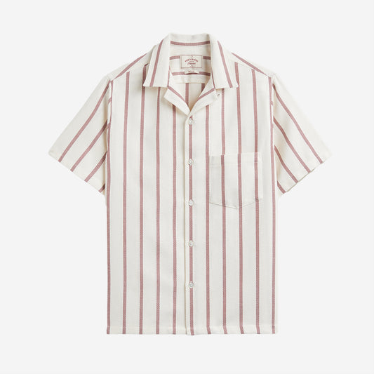 Piqué Stripe S/S Vacation Shirt - Bordeaux